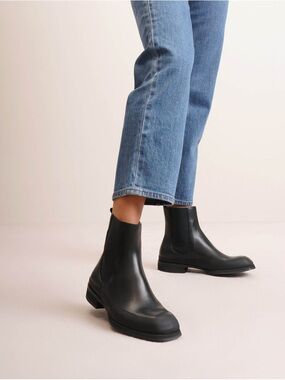 The Row Women's Black Garden Chelsea Ankle Boots Size 7.5 EU 38